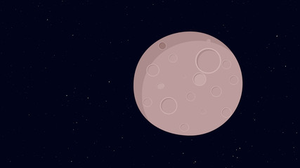 Planet in space. Retro cartoon style with flat design. Travel and adventure in cosmos.