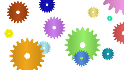 Colorful cogs. Concept of teamwork. Symbol of business cooperation.