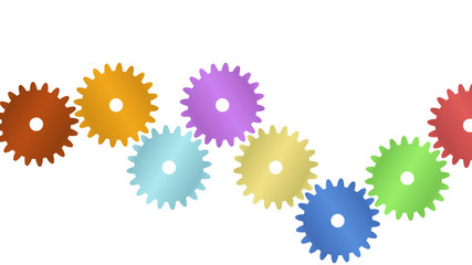Colorful cogs. Concept of teamwork. Symbol of business cooperation.
