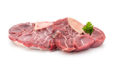 Veal steak isolated on the white background.