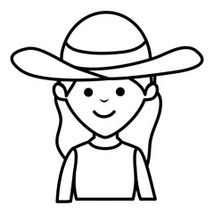 young woman avatar character vector illustration design