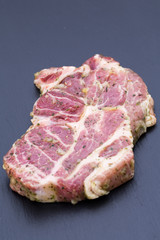 Pork chops, pepper and rosemary marinade.