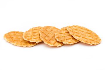 Sweet waffle on the white background.
