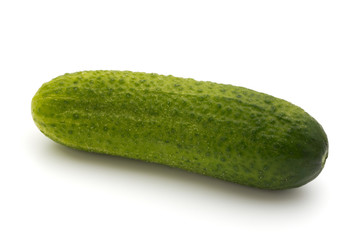 Eco cucumber on white background. Fresh vegetables.