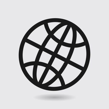 Globe icon. Flat design style Earth vector icons.