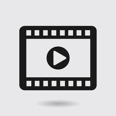 Video icon. Flat design style. Movie premiere. Live video Calendar.