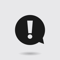 Exclamation mark. Hazard warning symbol. Flat design style. Vector.
