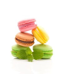  tasty cookies macaroon isolated on a white background