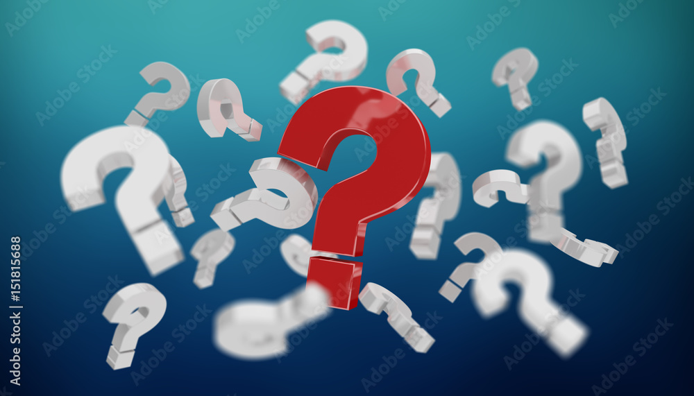 Poster 3d rendering question marks