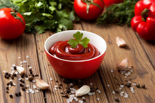 ketchup in a red cup