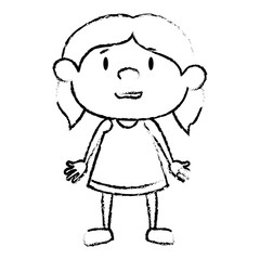cute little girl character vector illustration design