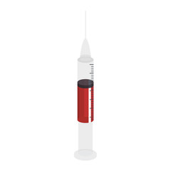 medical Syringe with blood vector illustration design