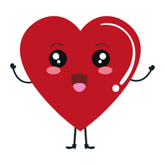 heart comic character icon vector illustration design