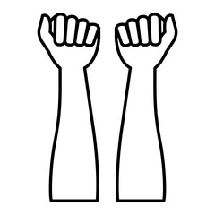 hands human raised icon vector illustration design