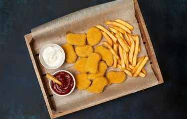 Chicken nuggets and french fries