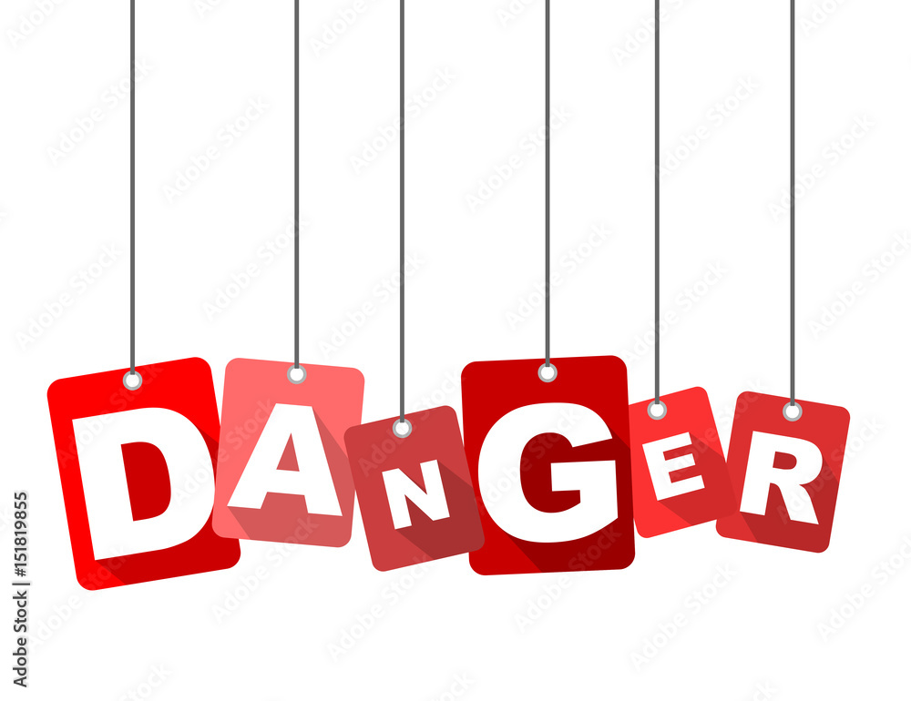 Fototapete red vector flat design background danger. it is well adapted for web design.