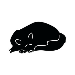 Black Fox silhouette on a white background