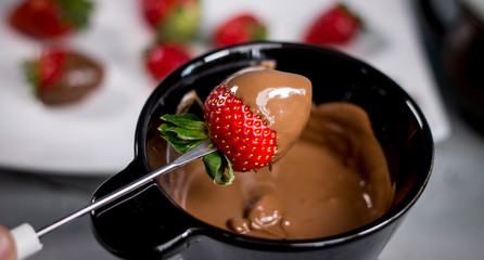 Fresh Strawberry with chocolate fondue - 151827090