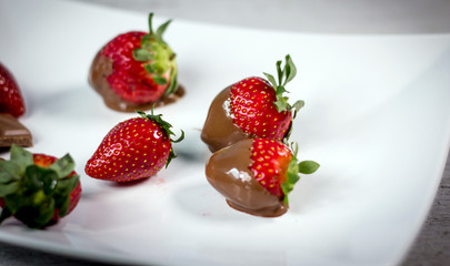 Fresh Strawberry with chocolate fondue
