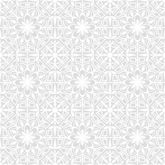 Paper cut style abstract geometric white seamless pattern