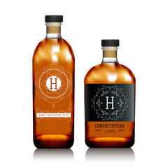 Realistic vector glass bottles