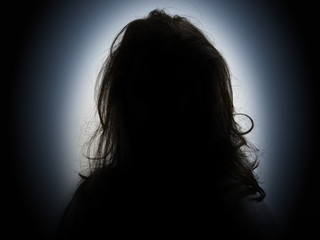 Woman head and shoulders silhouette