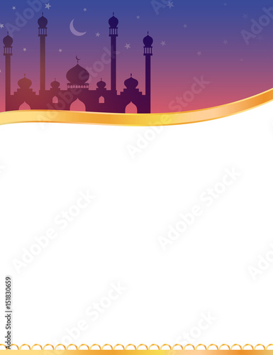 "Islamic banner design with mosque" Stock image and royalty-free vector