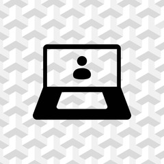 laptop with user icon in the middle vector illustration flat design