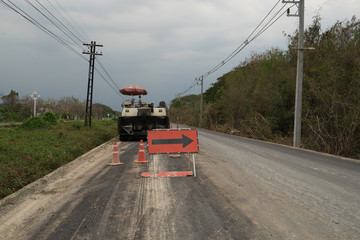 Machine Road construction site.