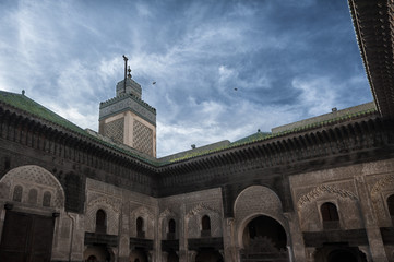 Fez / Fez Madrasa / picture showing the stunning Madrasa in Fez (Bou Inania Madrasa), Morocco