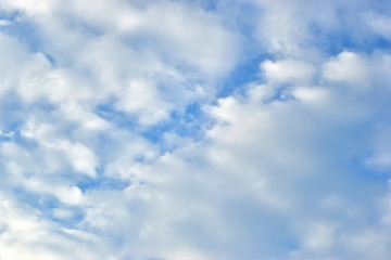 Blue sky and white clouds on a beautiful day.