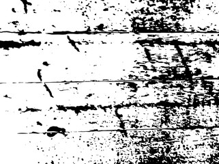 Vector grunge texture shabby planks with cracked paint. For create vintage, aging pattern with noise, grain, small particles and lines. Dust overlay distress background. Urban design. Black and white