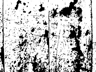 Vector grunge texture shabby planks with cracked paint. For create vintage, aging pattern with noise, grain, small particles and lines. Dust overlay distress background. Urban design. Black and white