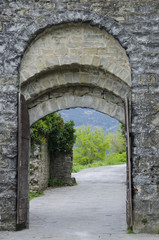Fototapeta na wymiar Porta Montanina in Wall Around Cortona