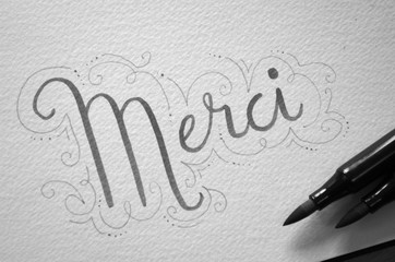 Carte "MERCI" © HowLettery Studio