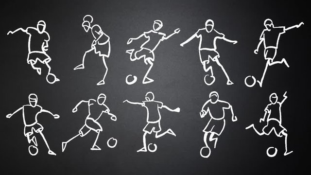 Soccer Player Animated Drawing on Chalkboard