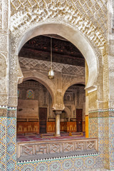 Fez / Fez Madrasa / picture showing the stunning Madrasa in Fez (Bou Inania Madrasa), Morocco