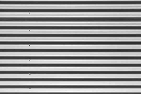 Gray corrugated metal wall texture
