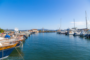 Fototapeta na wymiar The island of Sardinia, Italy. Porto Rotondo - yacht port