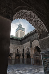 Fototapeta na wymiar Fez / Fez Madrasa / picture showing the stunning Madrasa in Fez (Bou Inania Madrasa), Morocco