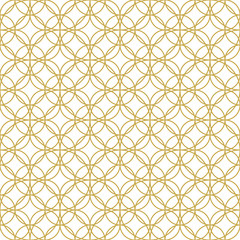Seamless abstract vector pattern with linear circles in oriental style