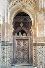 Fez / Fez Madrasa / picture showing the stunning Madrasa in Fez (Bou Inania Madrasa), Morocco