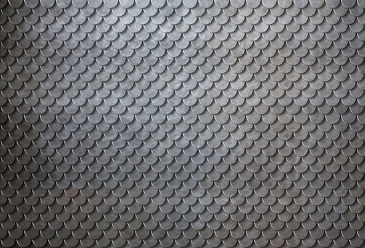 Rusty metal scales armor background 3d illustration