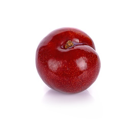 Fresh plum isolated on the white background.closeup