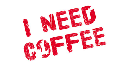 I Need Coffee rubber stamp. Grunge design with dust scratches. Effects can be easily removed for a clean, crisp look. Color is easily changed.
