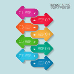 Vector infographic template for diagram, graph, presentation, chart, business concept with 8 options.