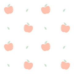 cute lovely pastel pink apples seamless vector pattern background illustration

