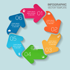 Vector infographic template for diagram, graph, presentation, chart, business concept with 6 options.