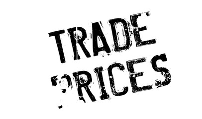 Trade Prices rubber stamp. Grunge design with dust scratches. Effects can be easily removed for a clean, crisp look. Color is easily changed.