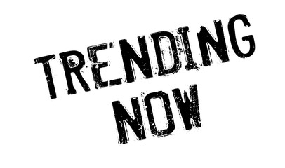 Trending Now rubber stamp. Grunge design with dust scratches. Effects can be easily removed for a clean, crisp look. Color is easily changed.